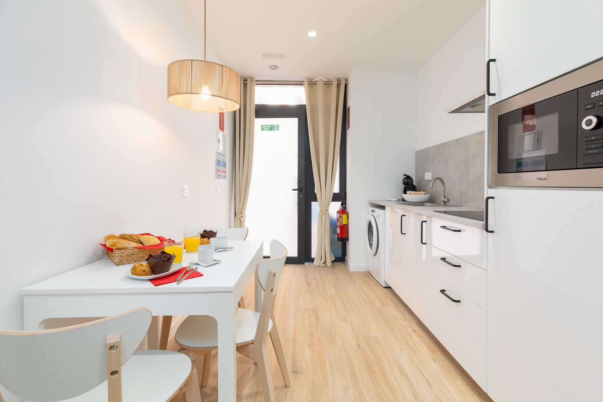 Kitchen with dining table view