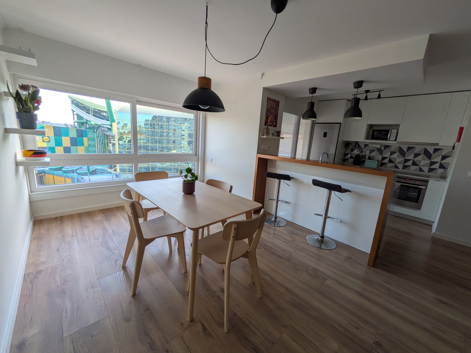 Dinning table and kitchen