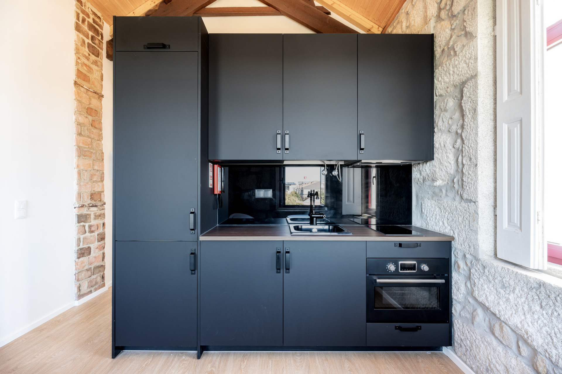 Kitchenette and living room