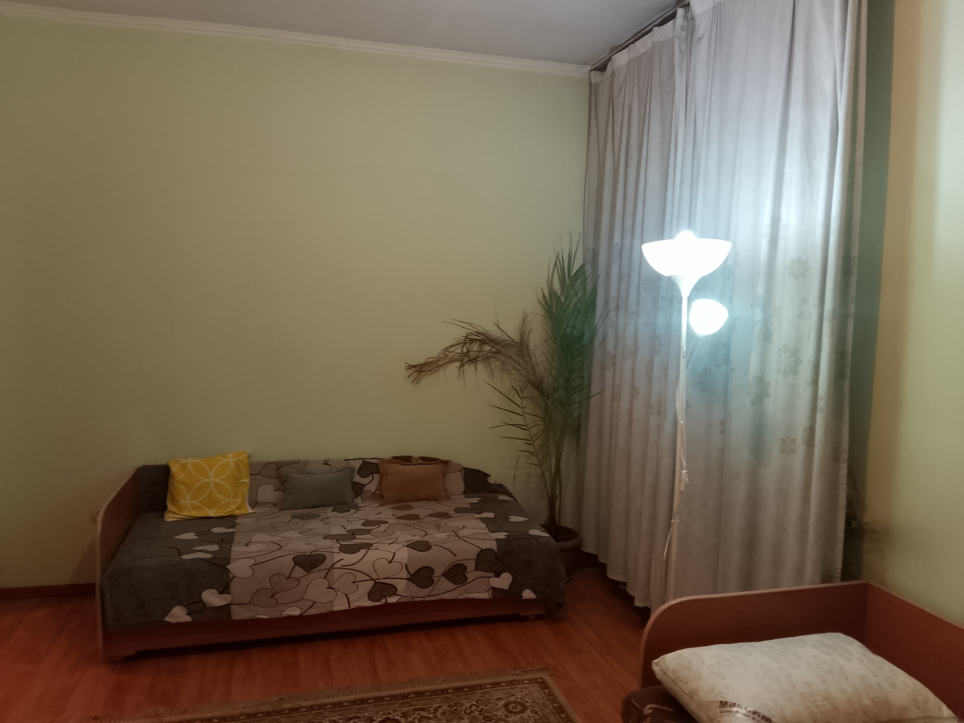 Bedroom with bed and plant