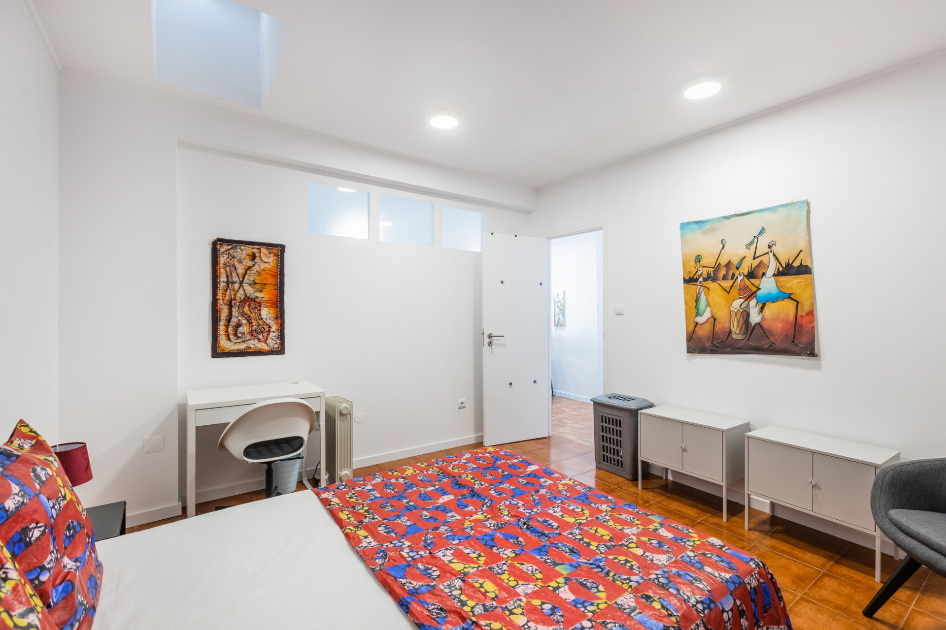Living Room with Flat-Screen TV and Dining Table