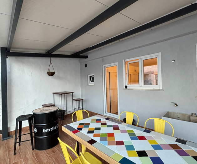 Terrace seating and bar area