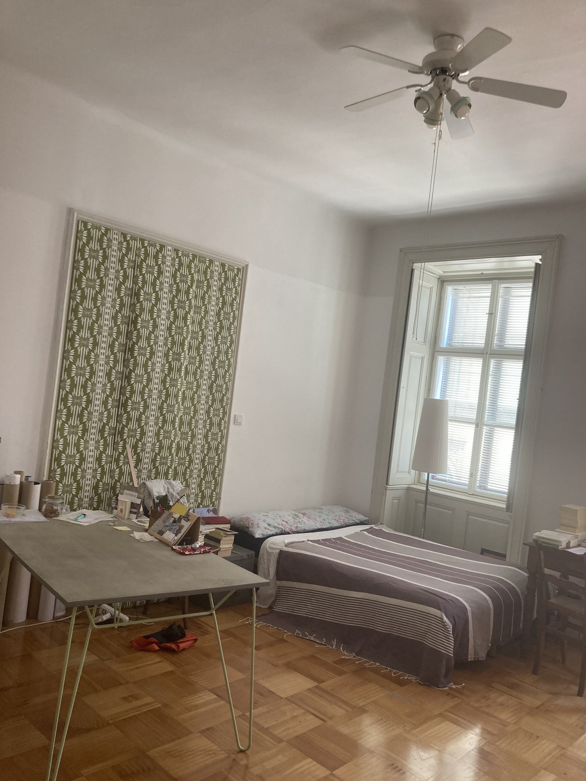Bedroom with bed and rug