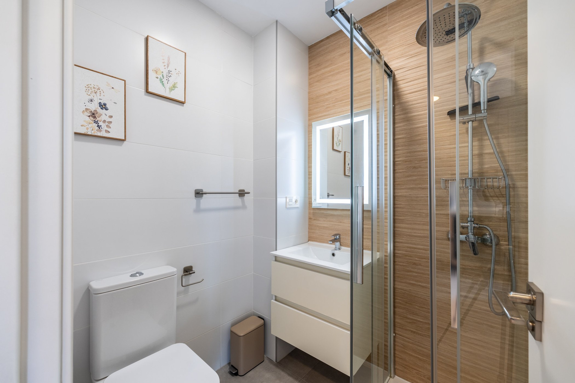 Modern bathroom with glass shower