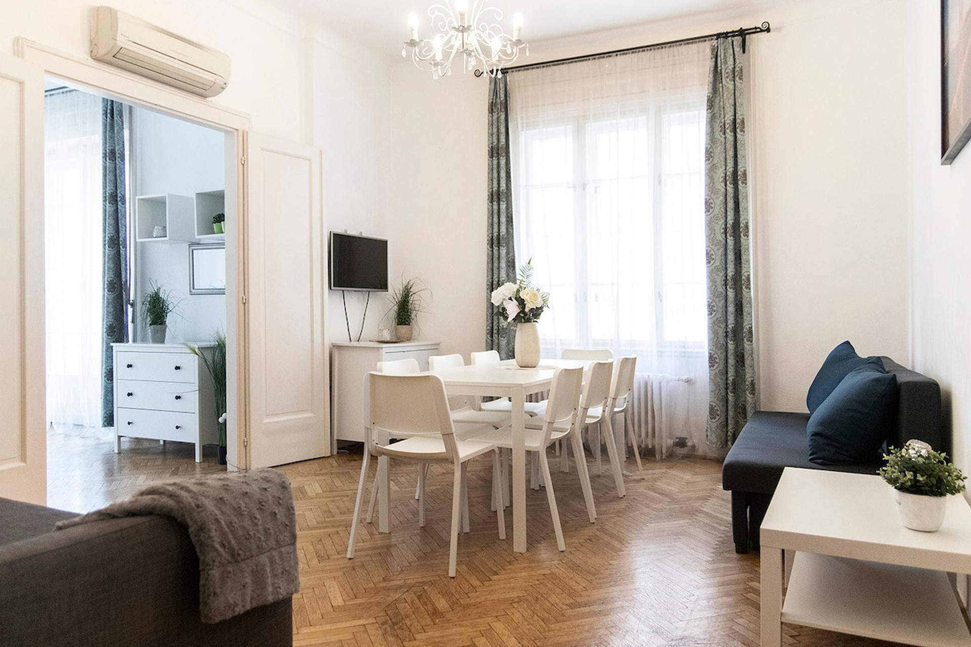 Living room and dining room