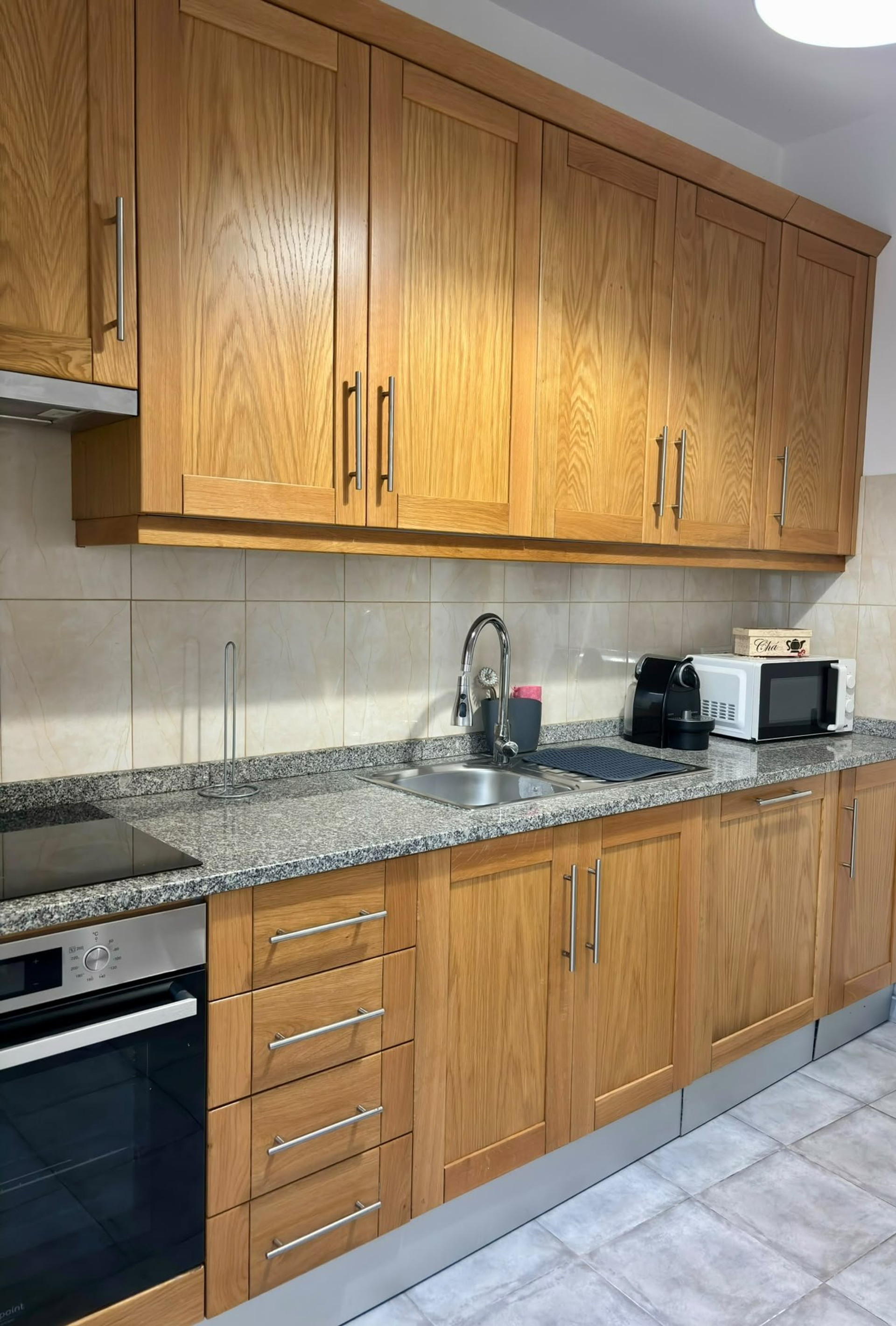 Kitchen with wooden cabinets