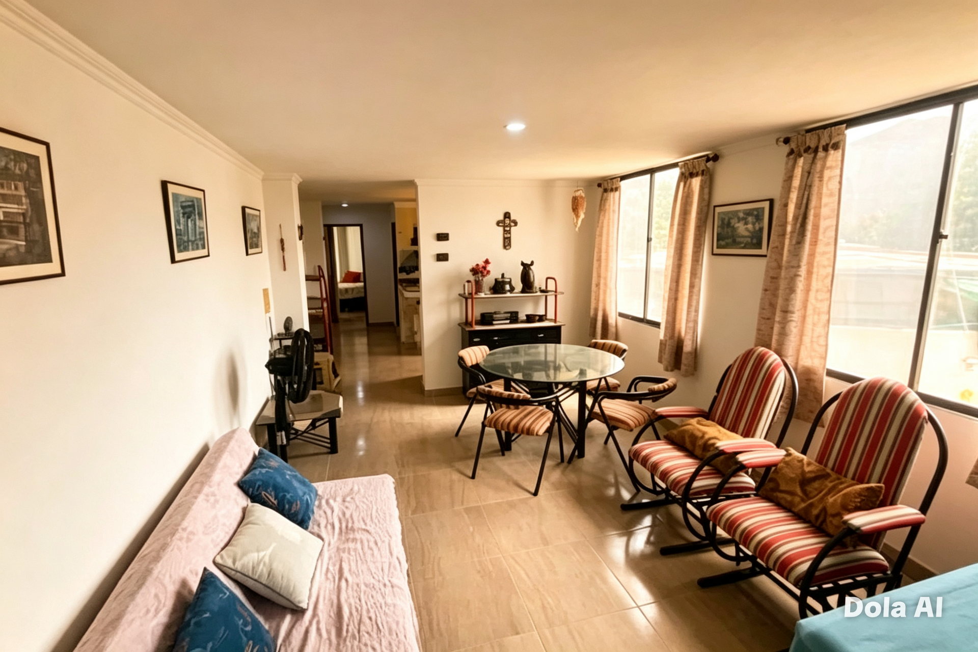 Spacious living and dining room
