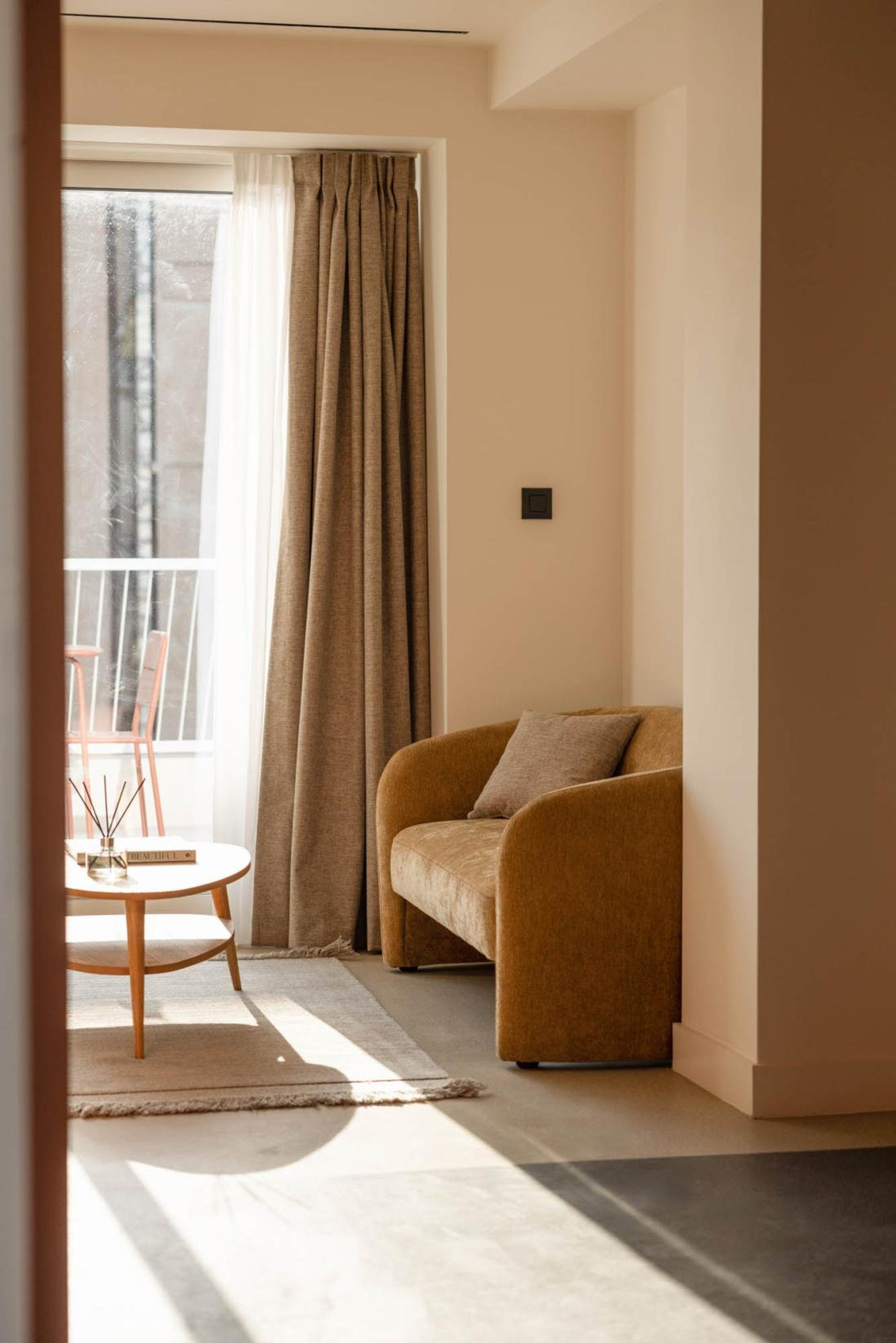 Living room with balcony view