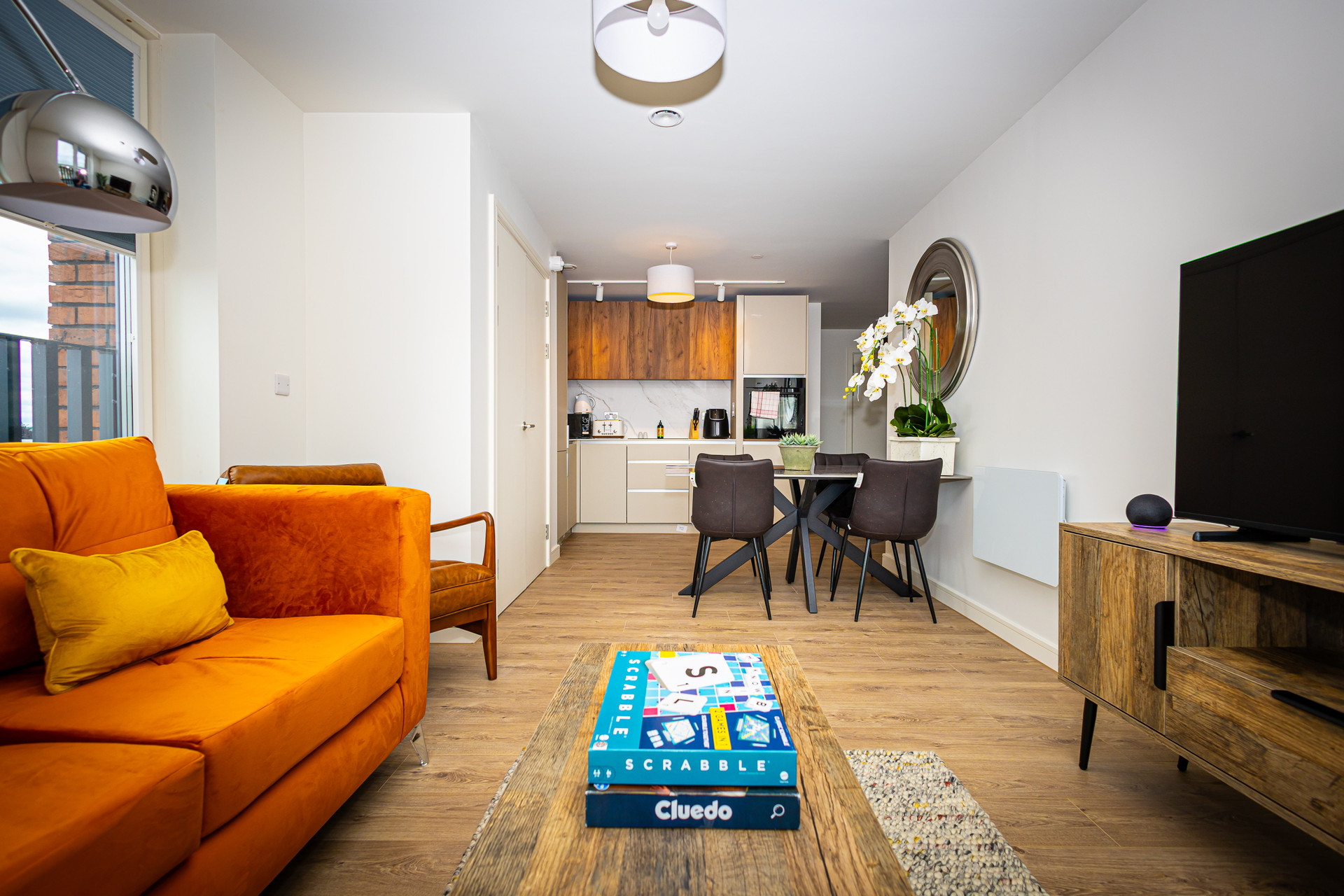 Open living and kitchen space