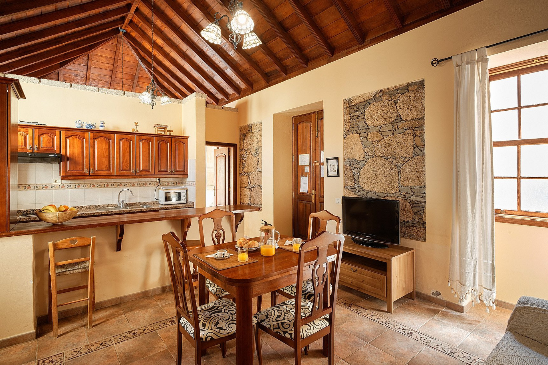 Dining area with open kitchen