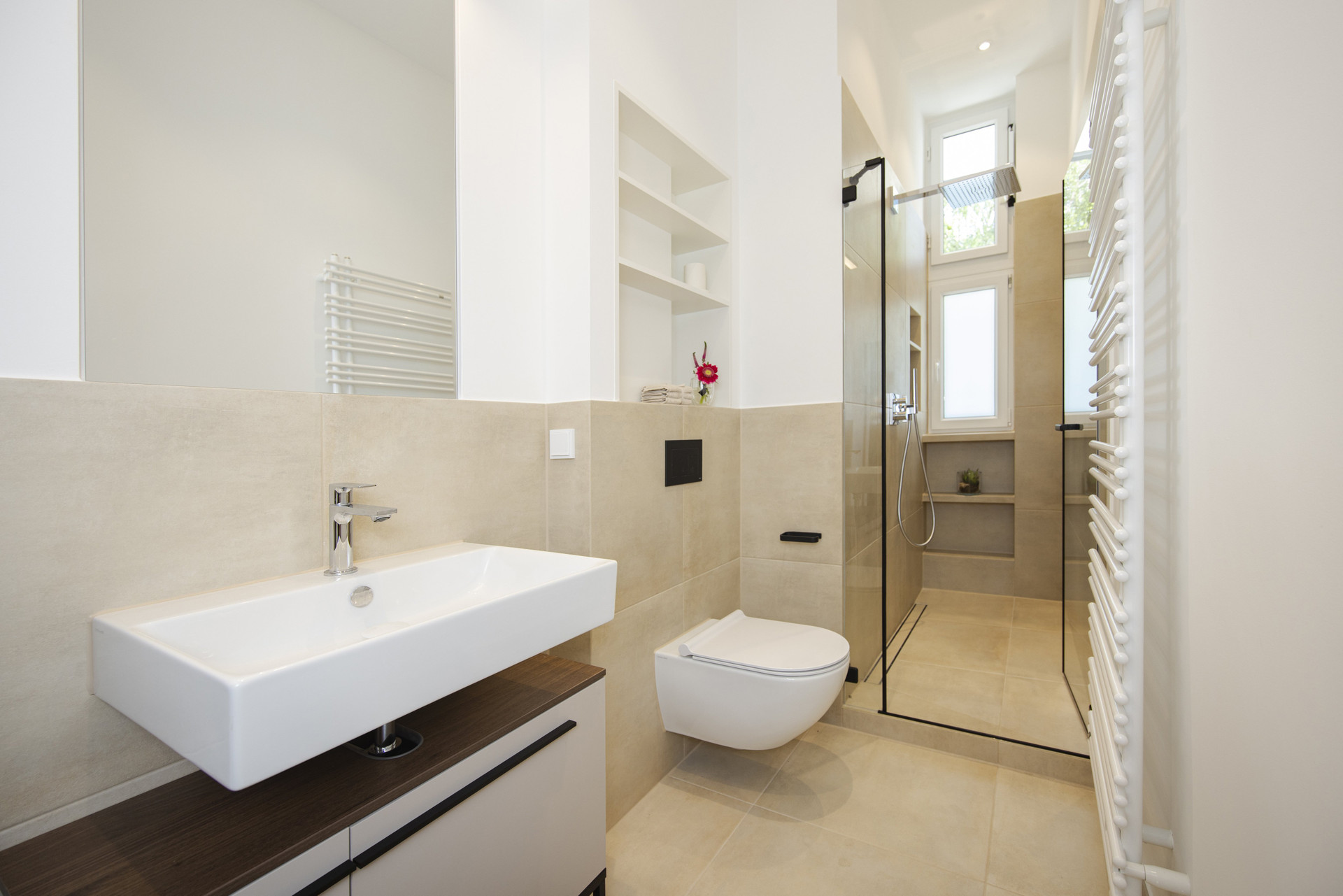 Modern bathroom shower toilet vanity