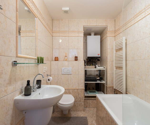 Bathroom with tub and sink