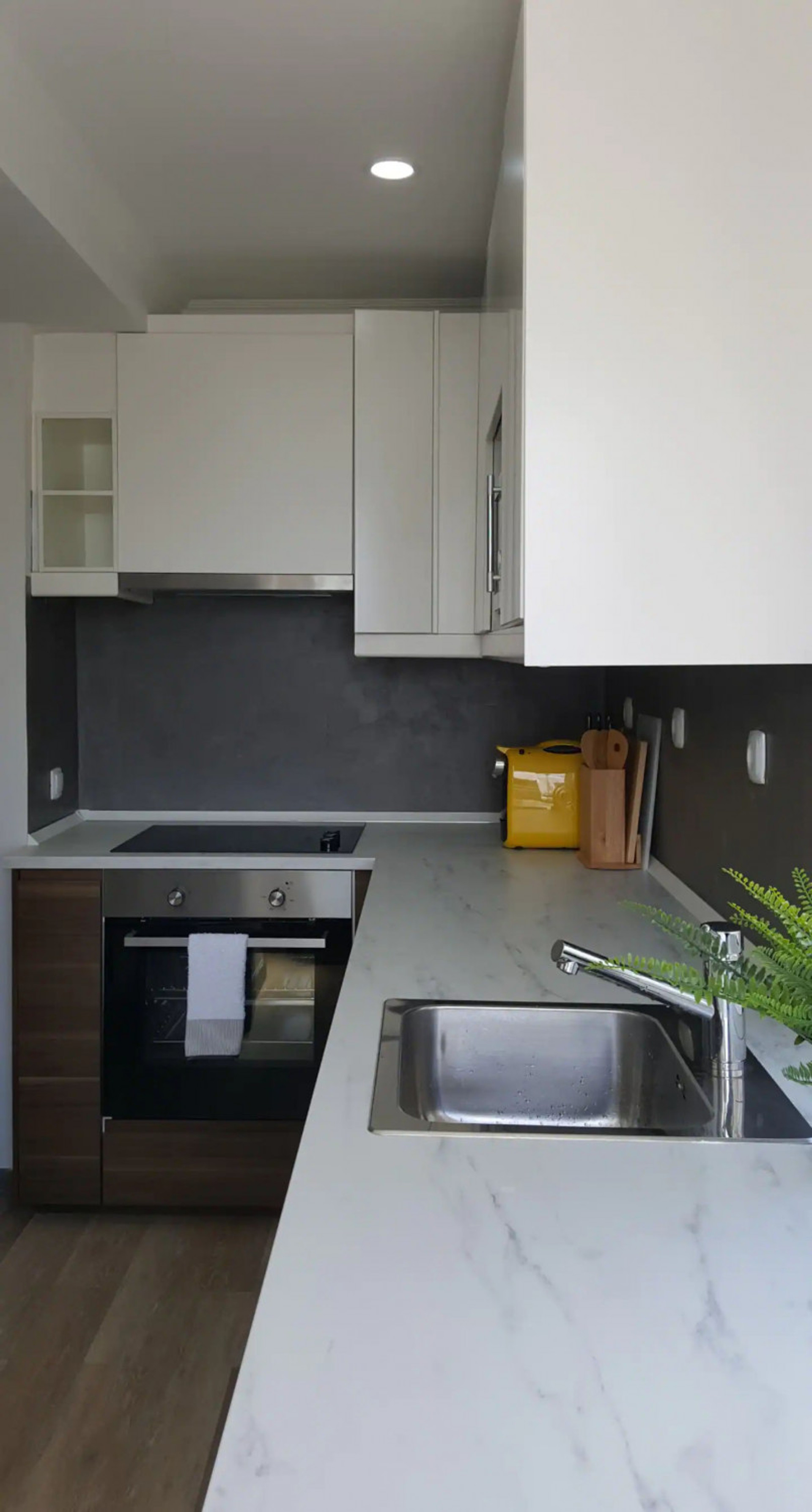 Kitchen with oven and sink
