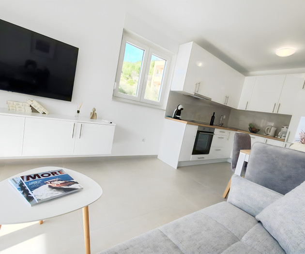Open living space with kitchen