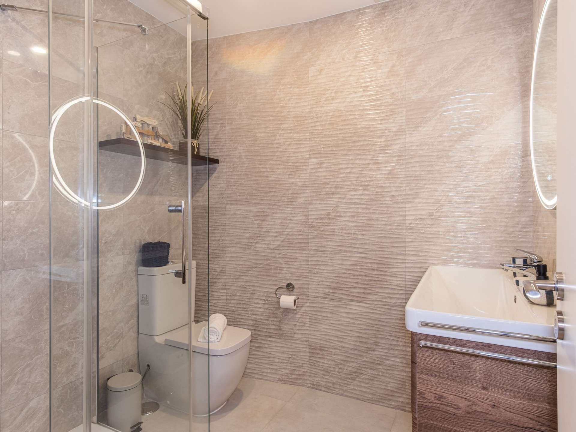 Modern bathroom with glass shower