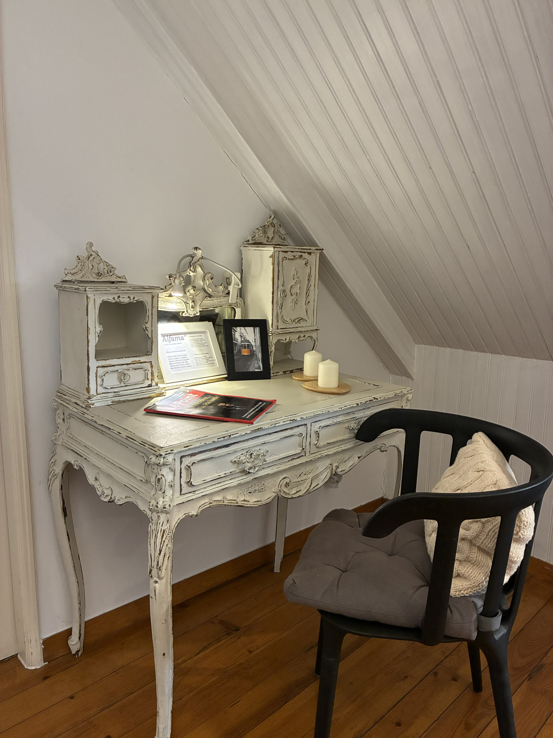 Vintage desk with chair workspace