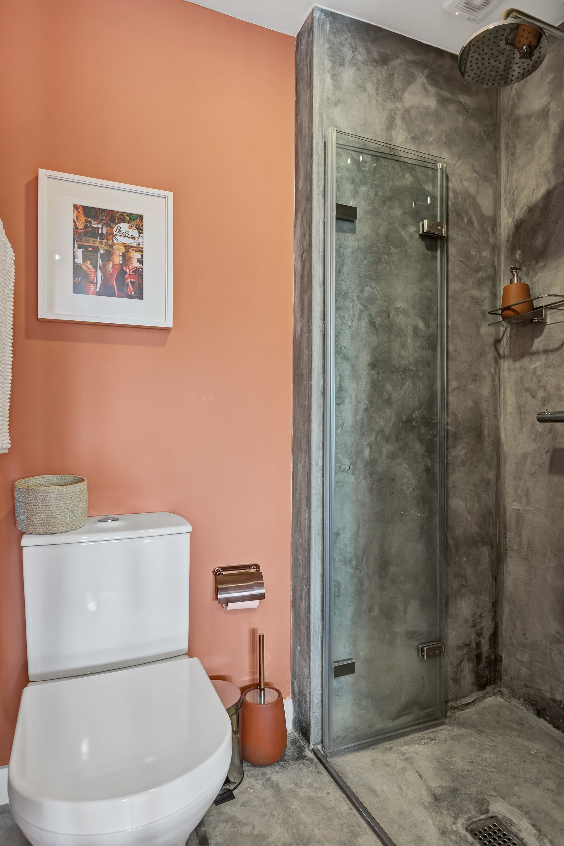 Bathroom with concrete shower