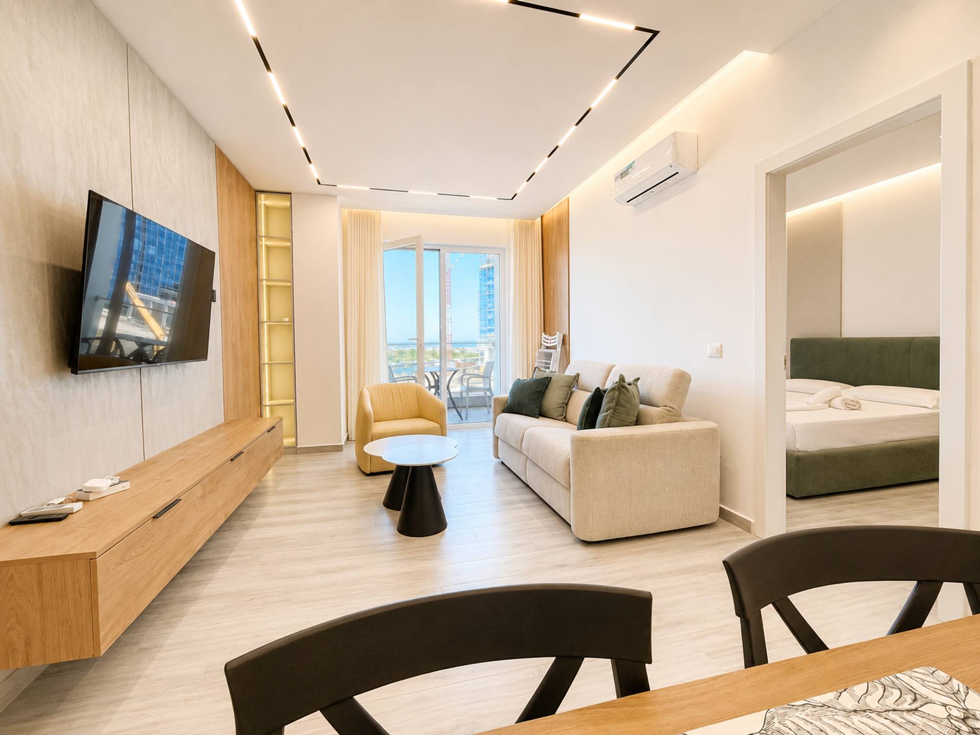 Open plan living bedroom view