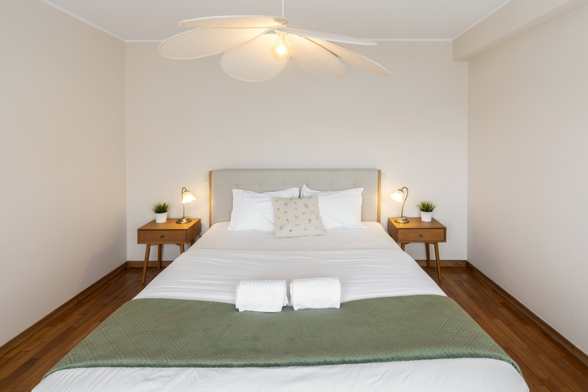 Bright bedroom with king bed
