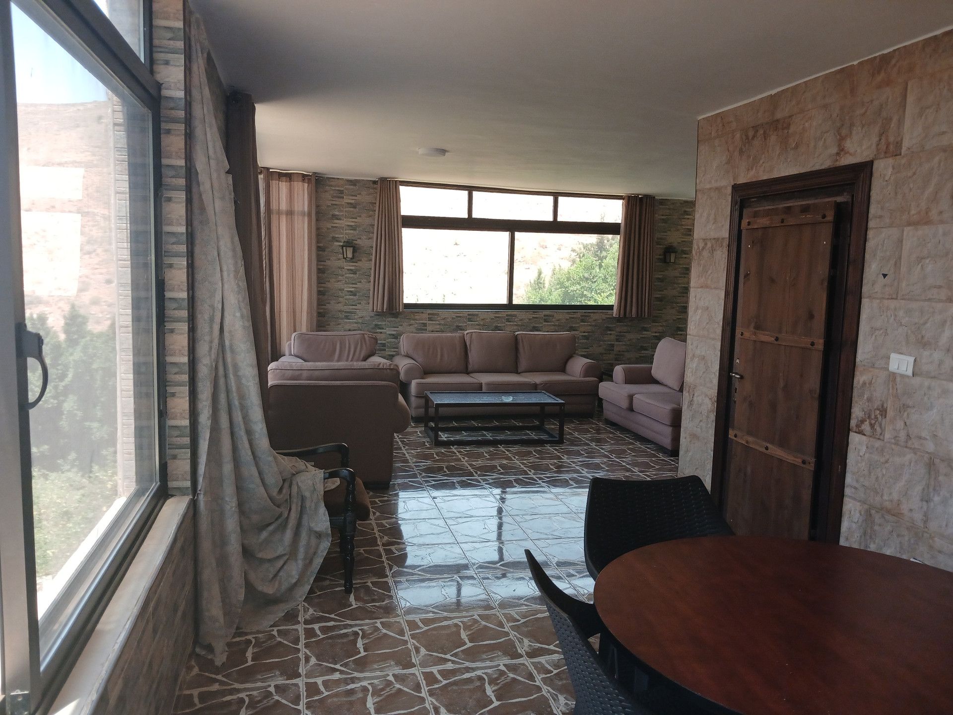Living room sofas dining table