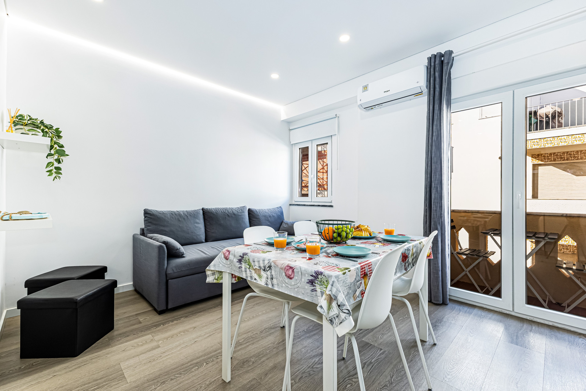 Living area with balcony access