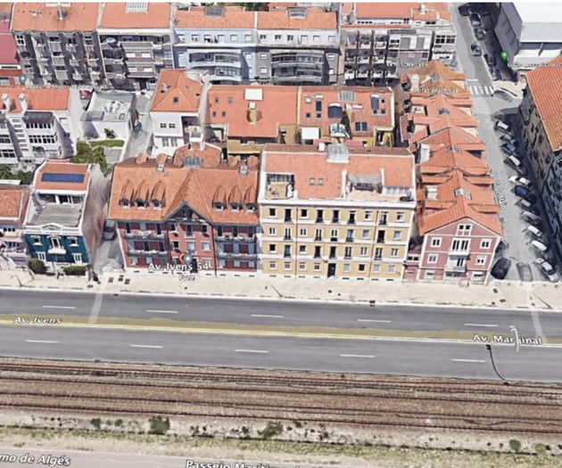 Aerial view of building location