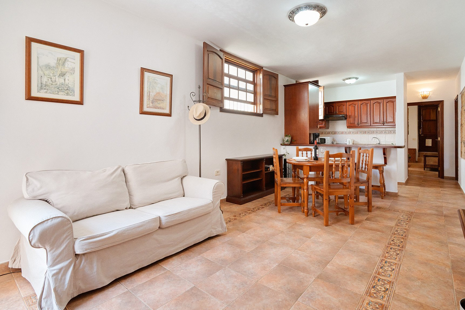 Open living room and kitchen area