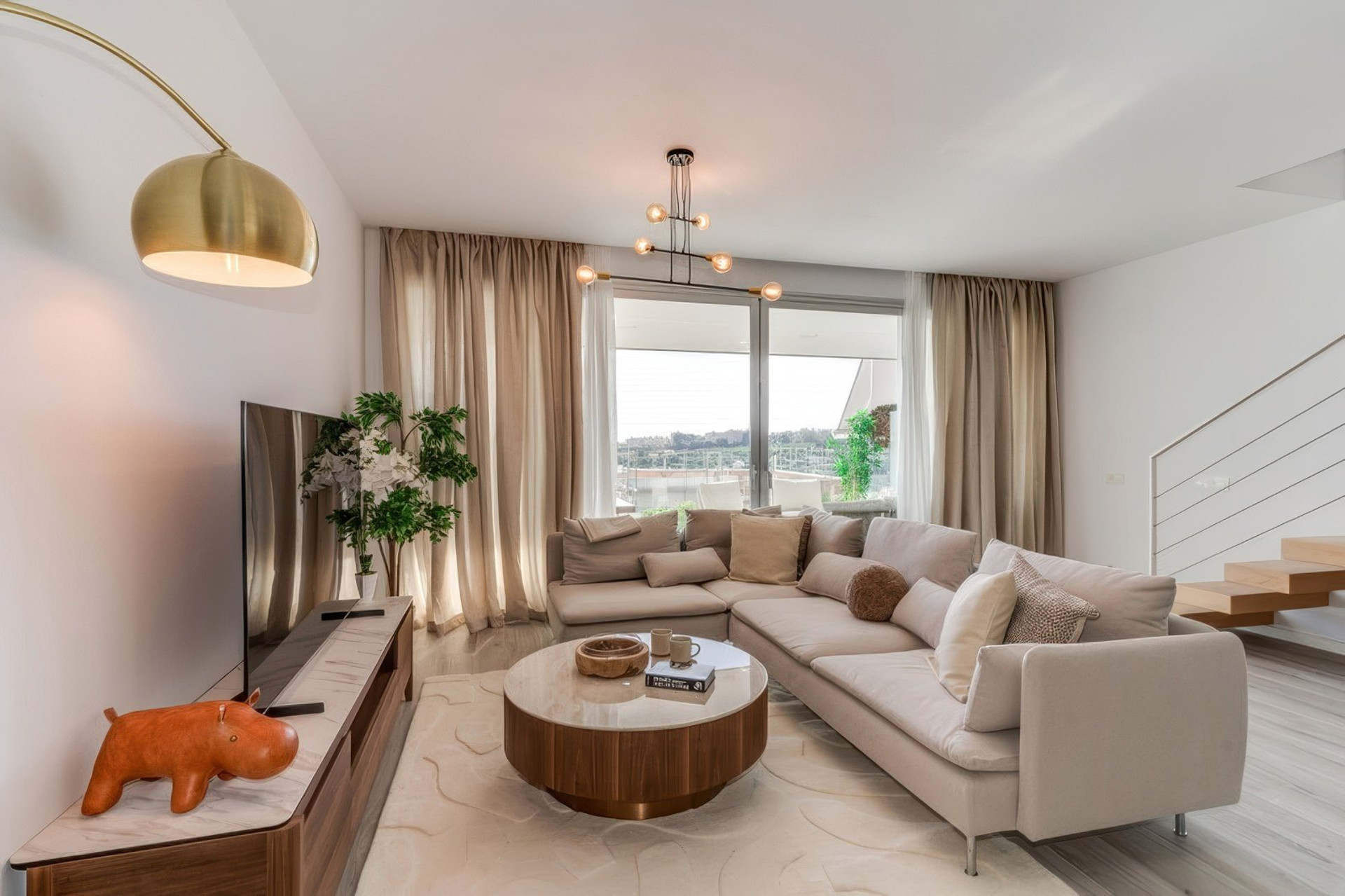 Living room with sofa and TV