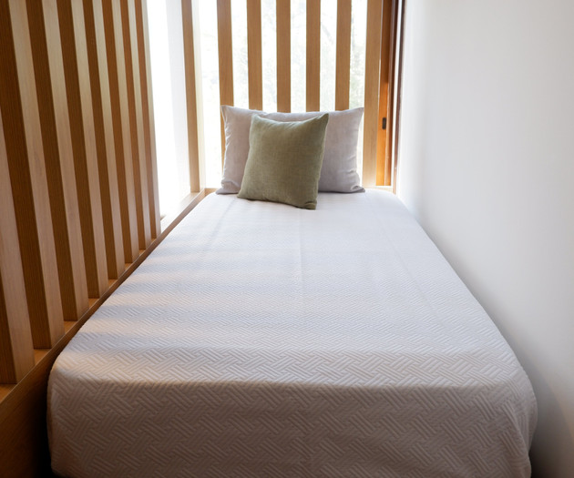 Window daybed with wooden slats