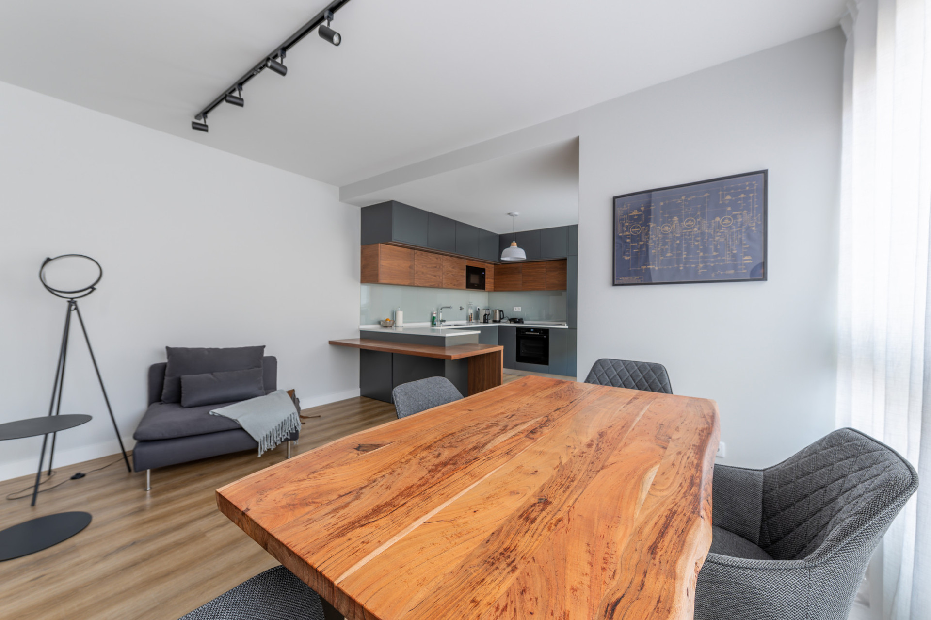 Living room and kitchen