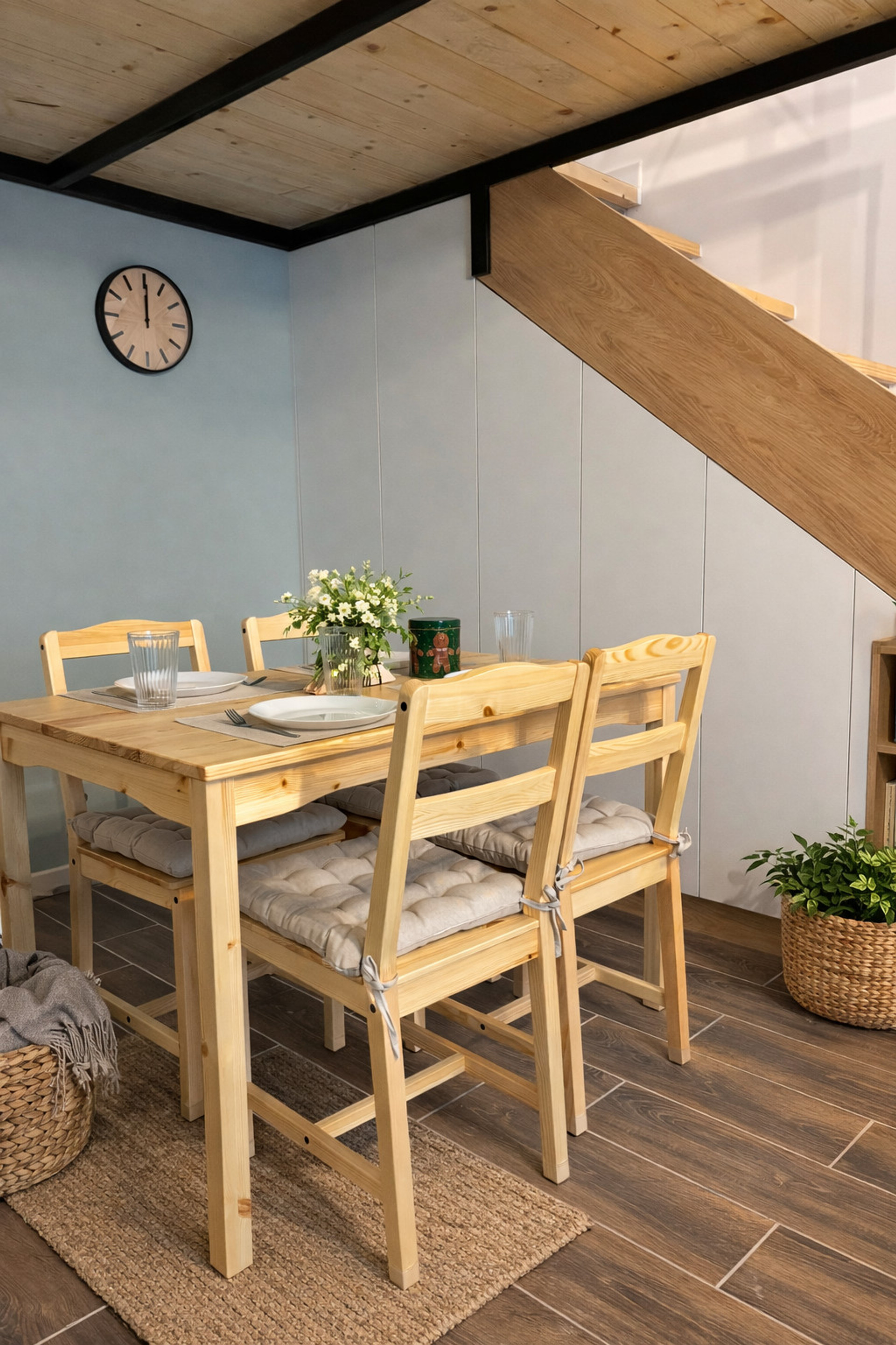 dining table under loft