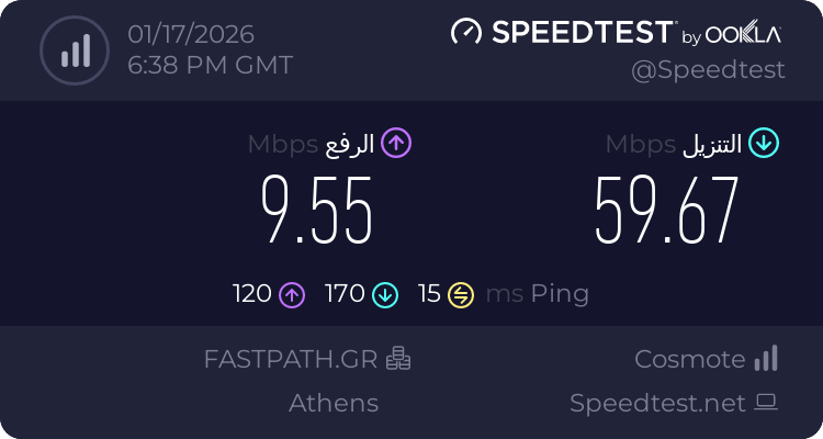 Speedtest.net result