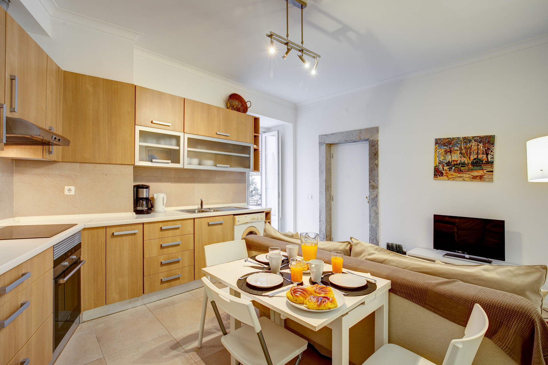 kitchen + living room