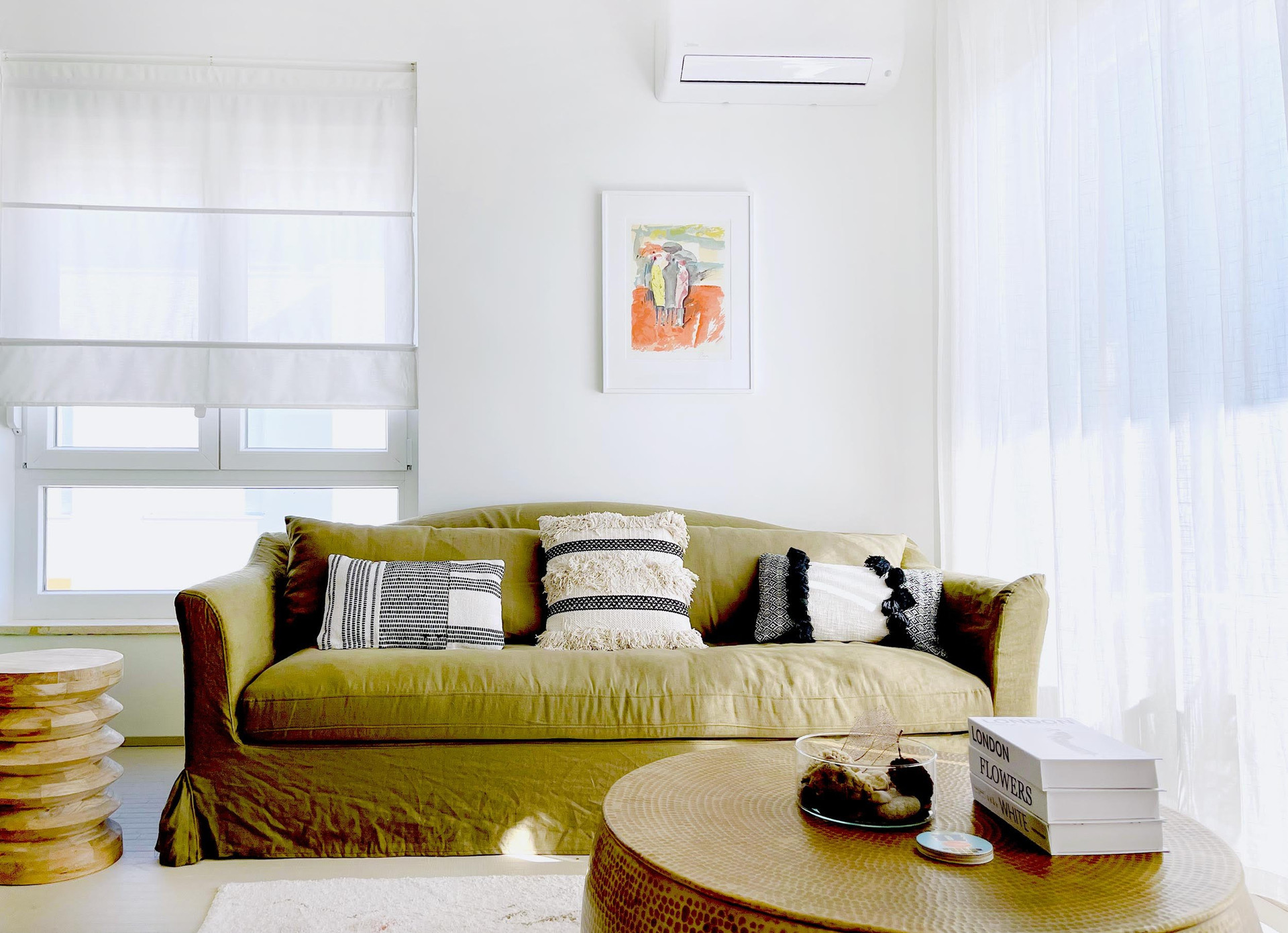 Cozy living room sofa art