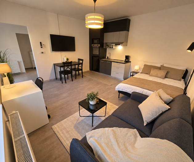 Studio nahe KBC Rebro mit Garten und kostenlosem Parkplatz
