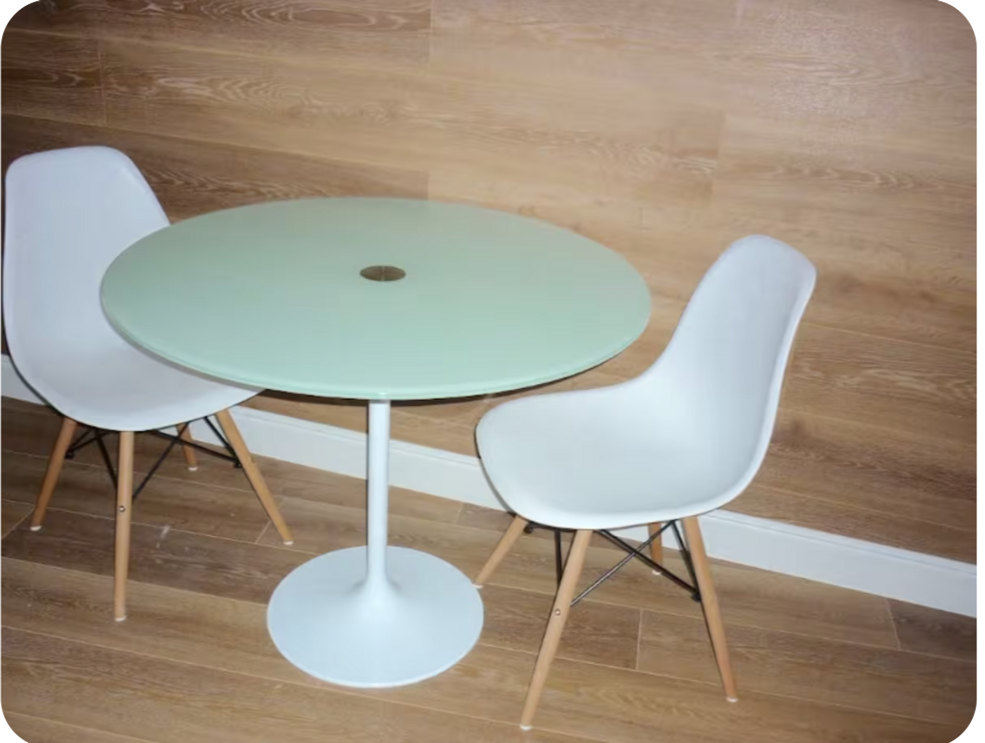 Round dining table two chairs