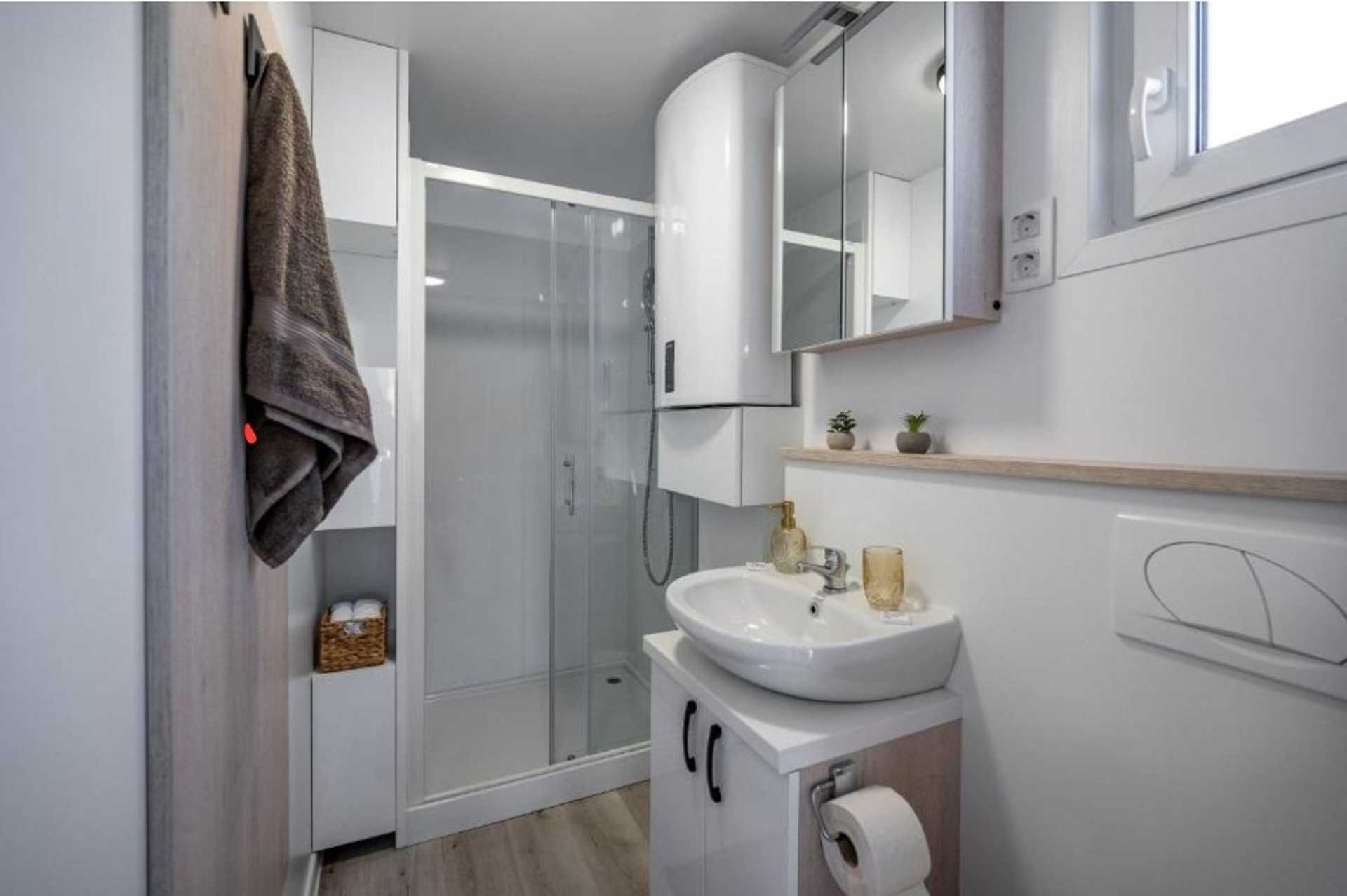 Bathroom with glass shower