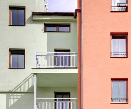 Yellow apartment near Brno city center