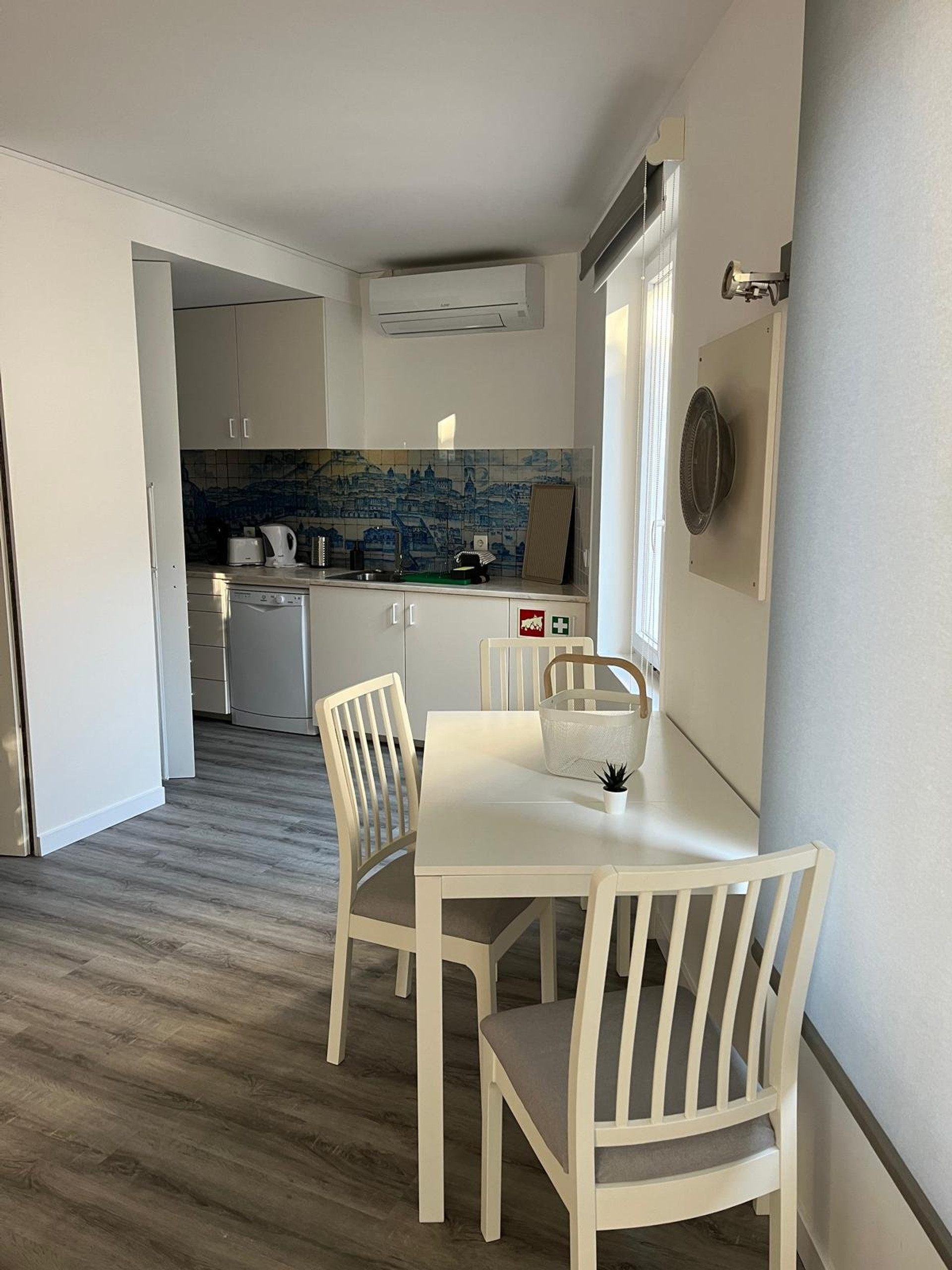 Dining area with kitchenette view