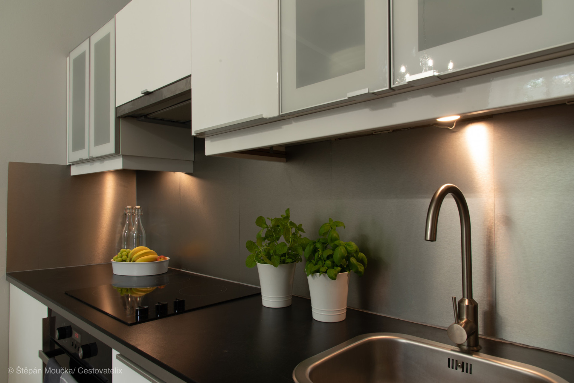 living room with the kitchenette