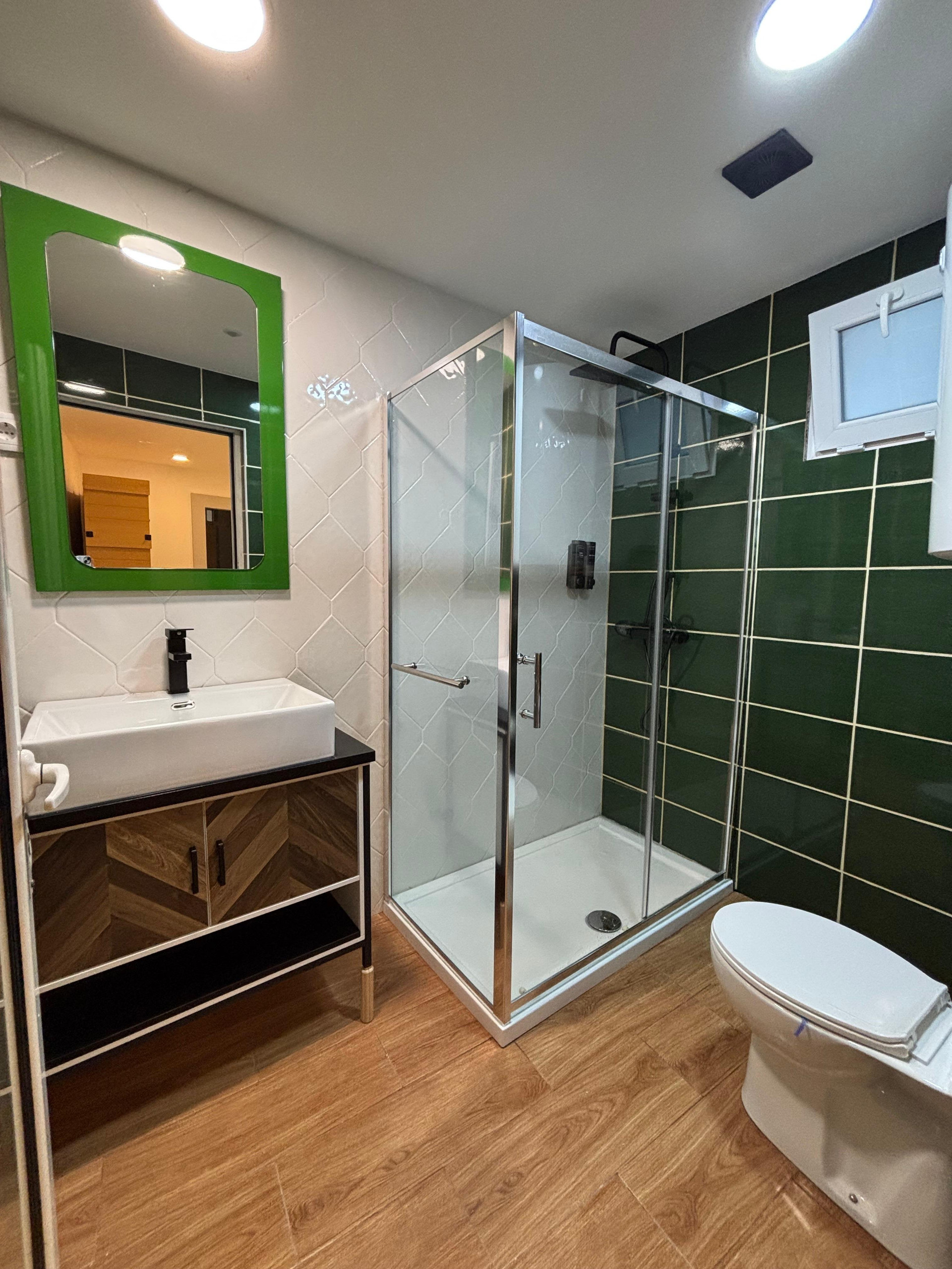 Bathroom with glass shower