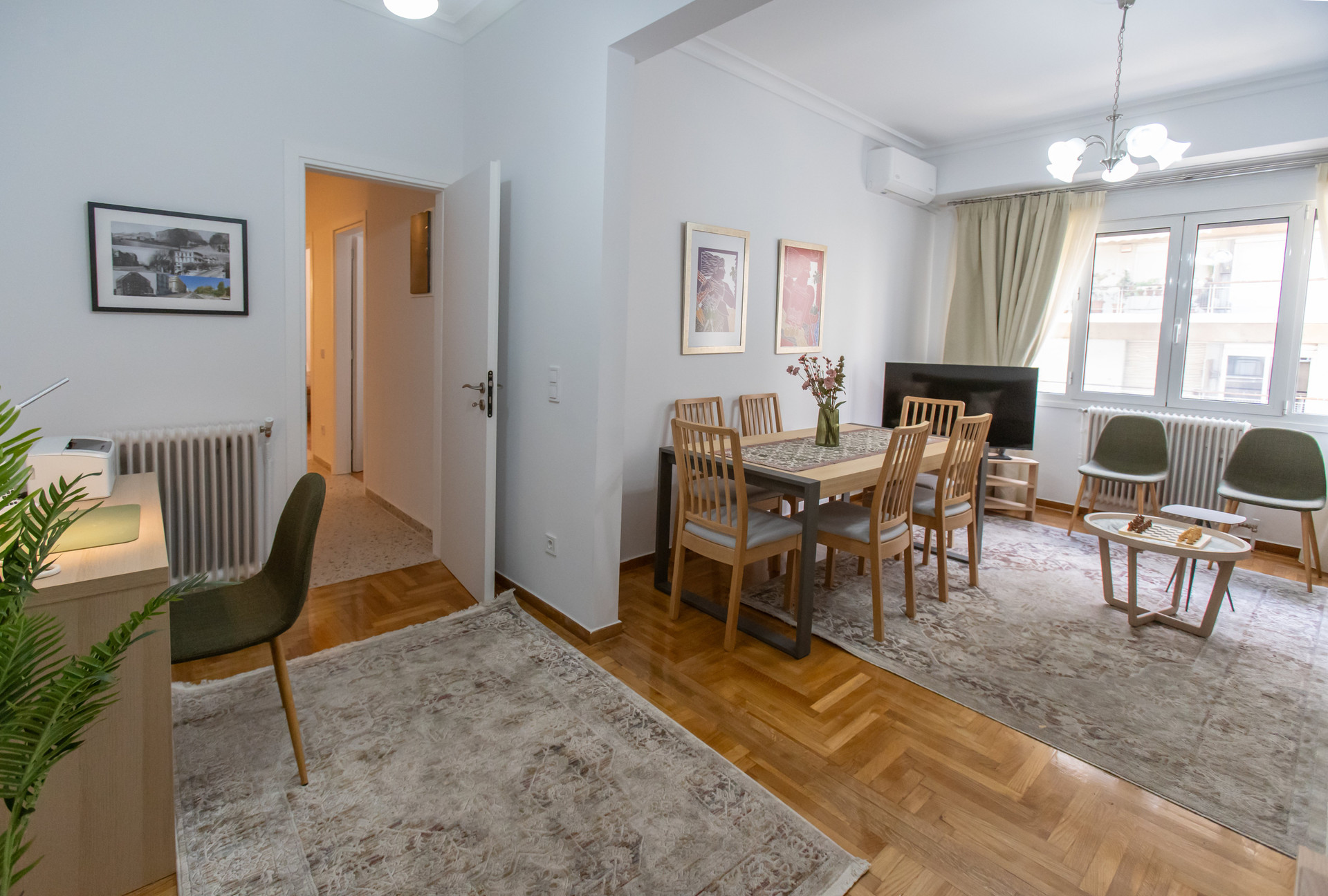 View of the entrance hall and the living room