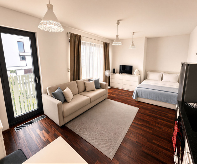 Modern City Studio with Balcony