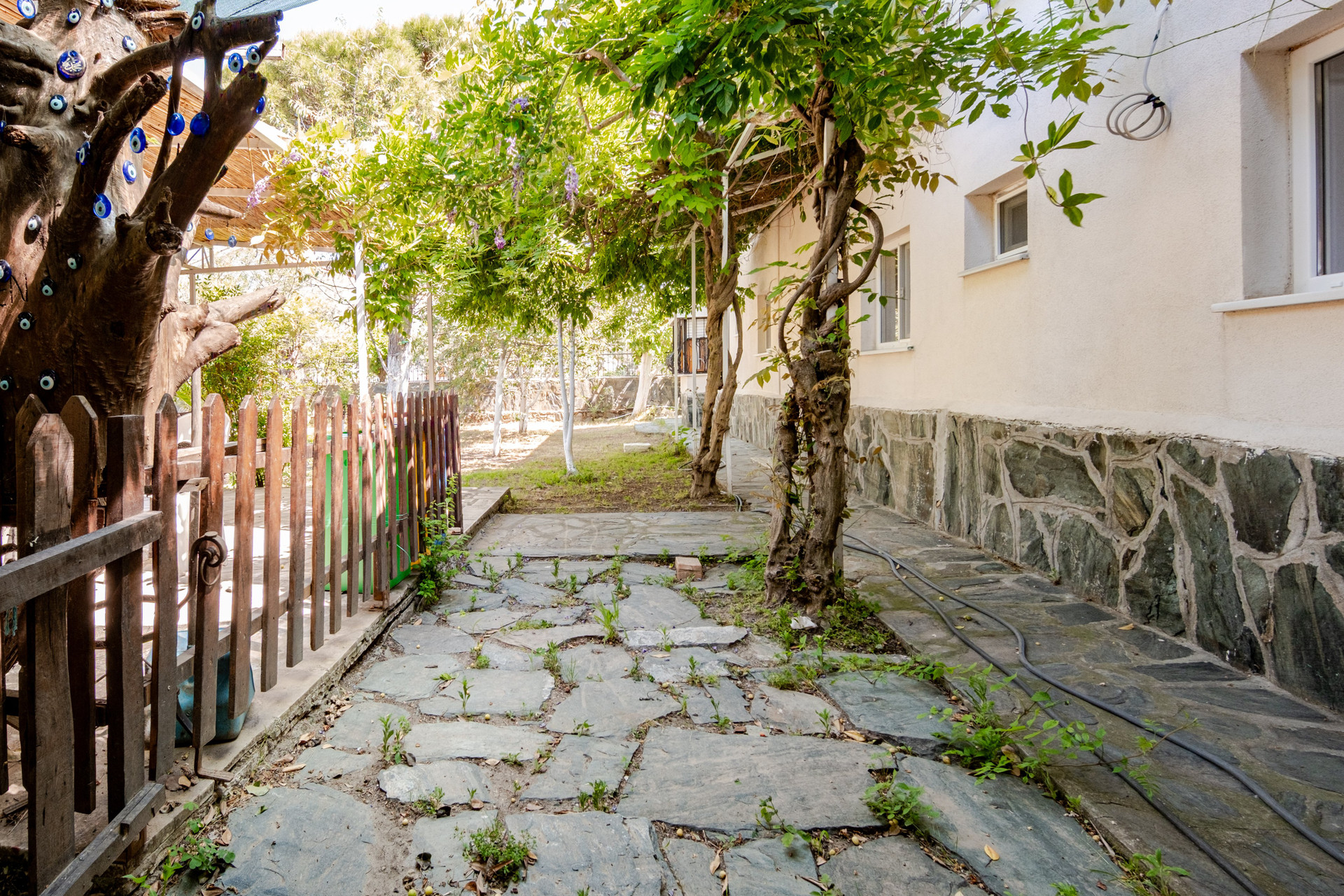 Stone path garden entrance