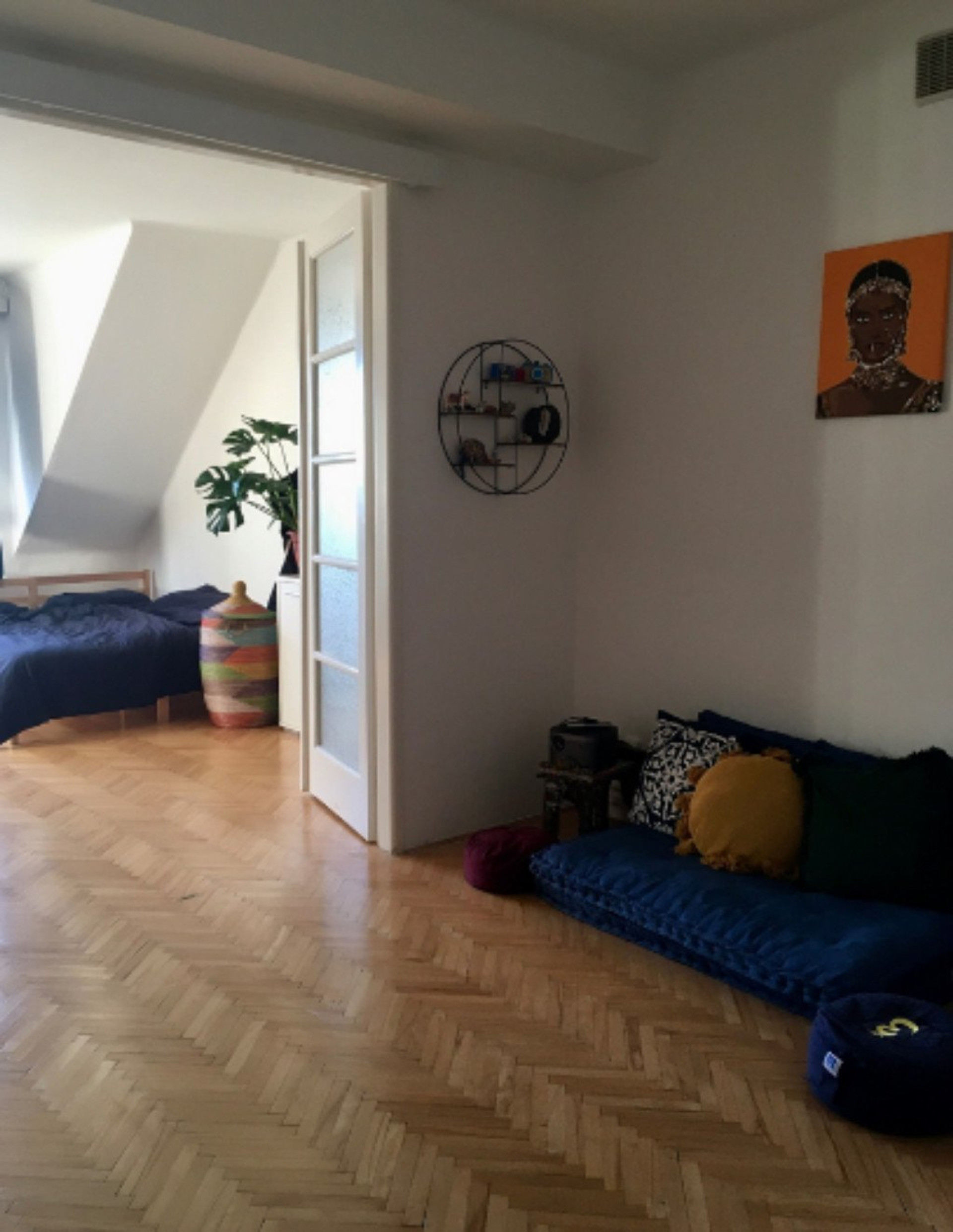 Living area with floor seating