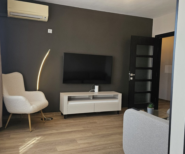 Living room TV and armchair