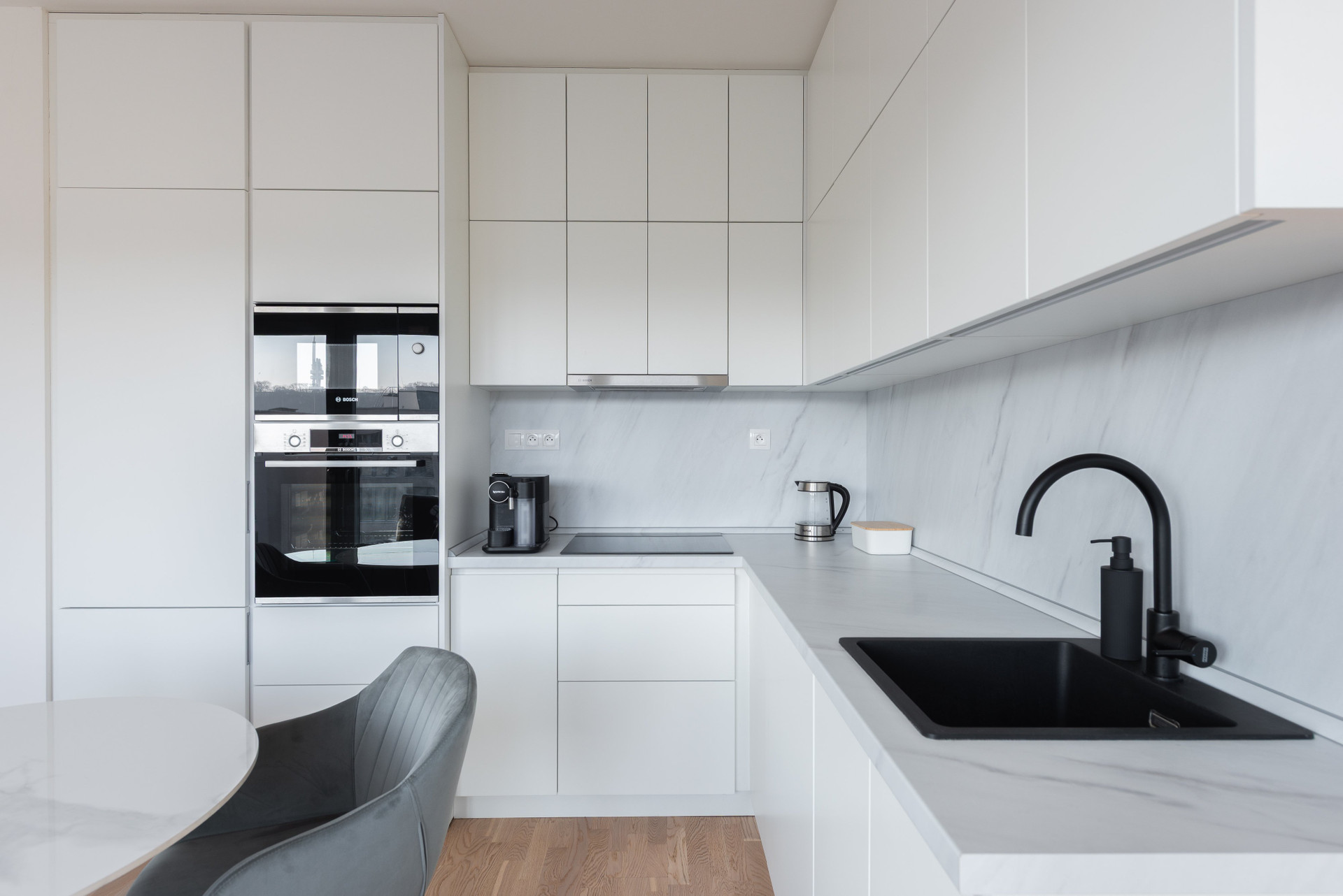 Modern kitchen counter close-up