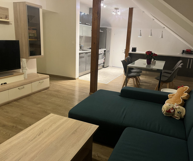 100m two-story attic apartment near to city centre