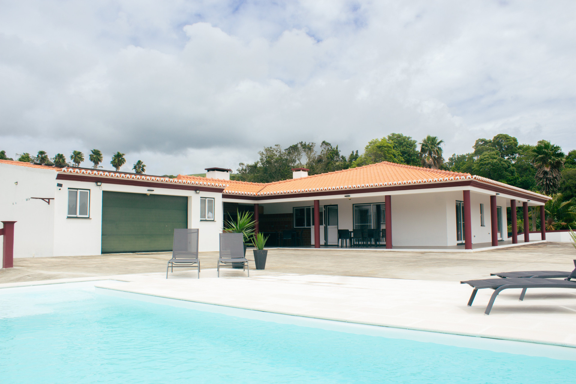 House and pool exterior view