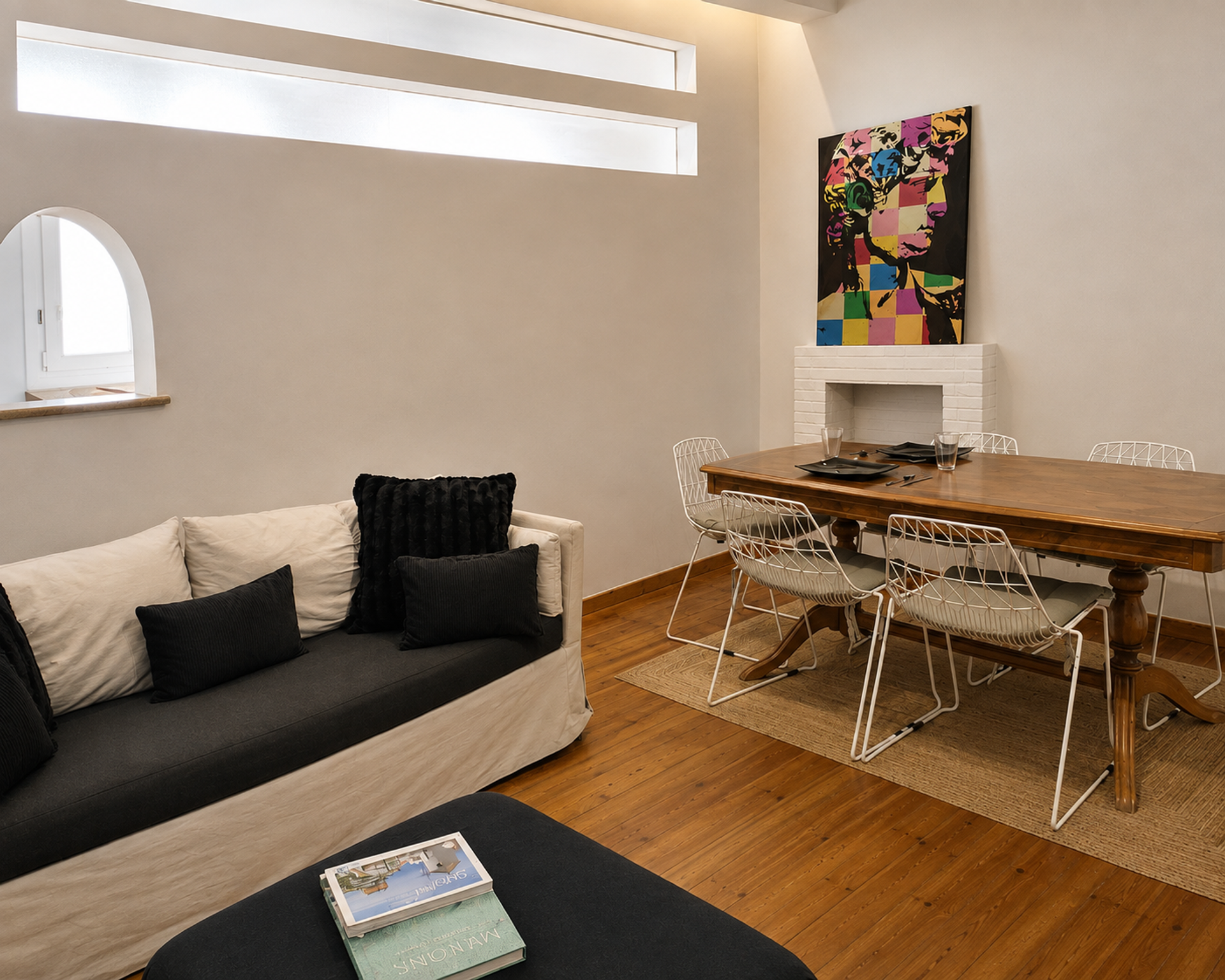 Living room and dining area